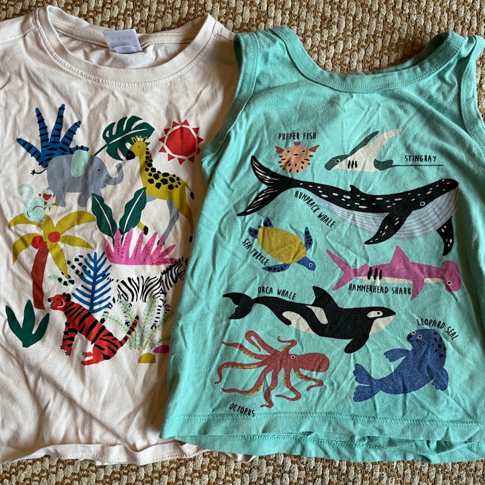 Hanna Andersson girls animal and ocean shirts